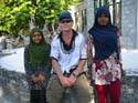 06 Chris with two schoolgirls, Uligan, Maldives
